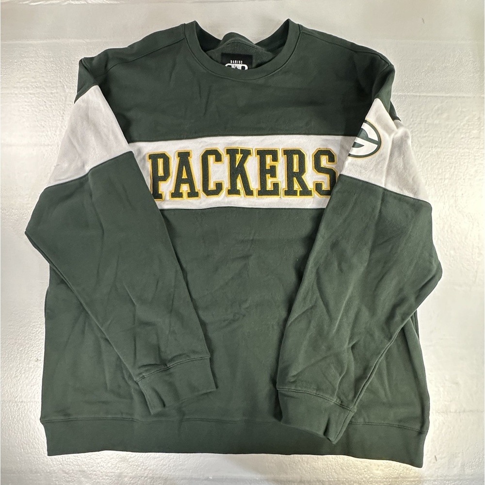 Green Bay Packers Crewneck‎ Sweatshirt Mens 2XL Green White Colorblock NFL